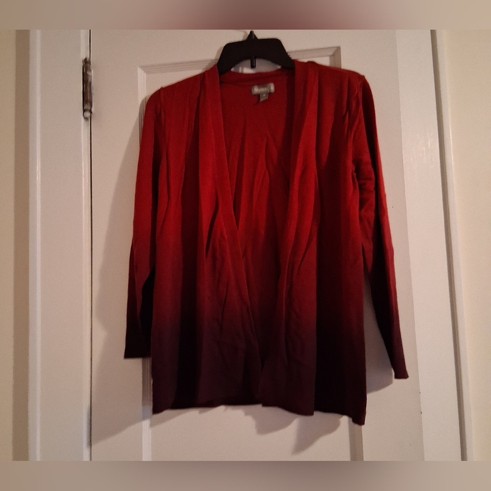 Style and Co. Deep Red Open-Front Cardigan